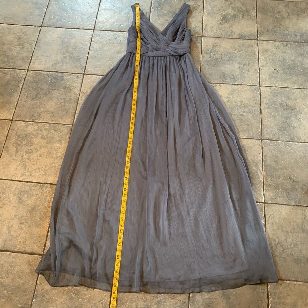 Anthropologie BHLDN Angie Gray Chiffon Dress Womens XS Bridesmaid Prom Formal - Picture 7 of 7